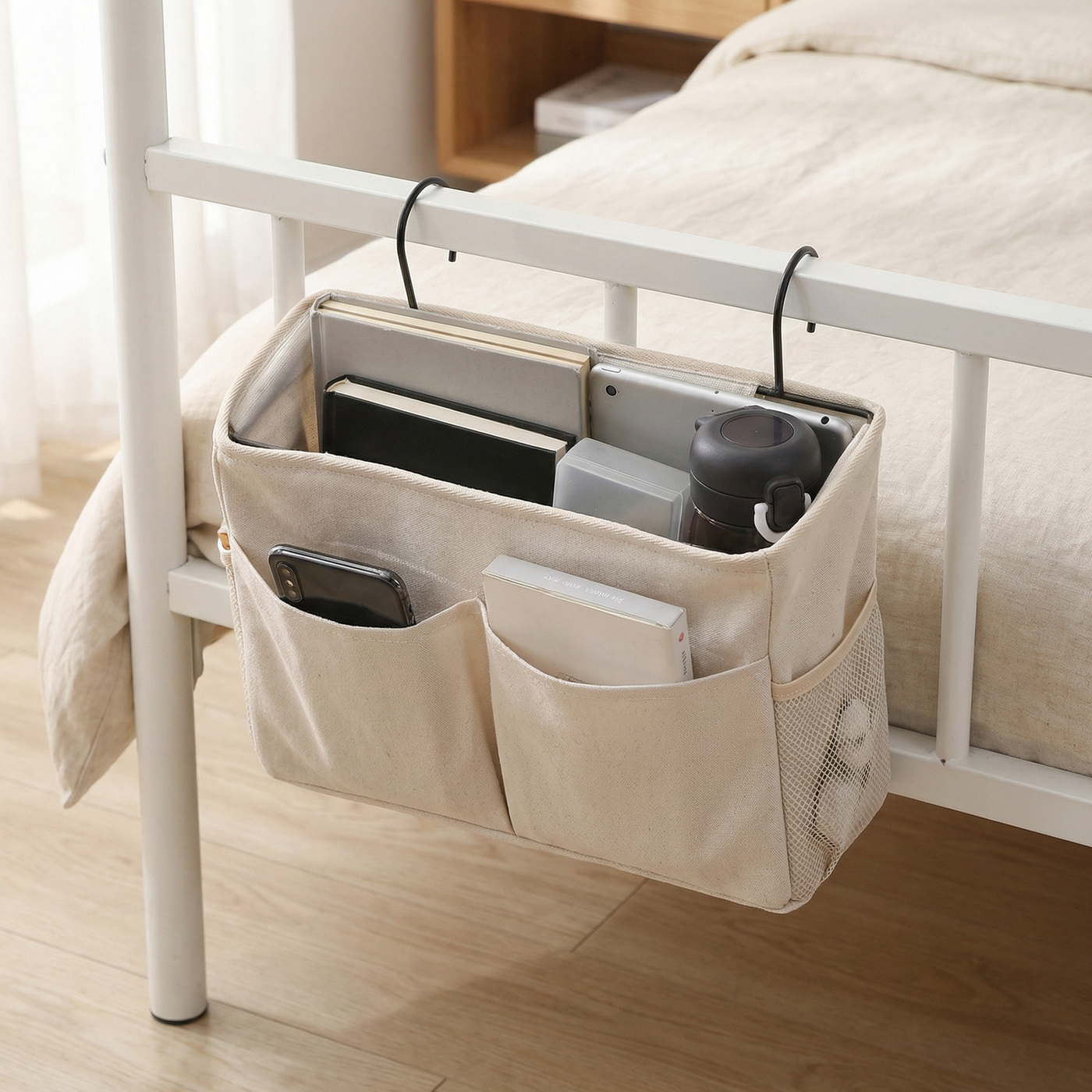 Bedside Hanging Caddy — Keep Your Setup Organised